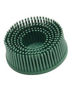3M 07524 Roloc 2" x 5/8" Tapered Coarse Bristle Disc – Green Pack of 10