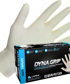 SAS Safety 650-1003 Dyna Grip Powder-Free Premium Latex Disposable Gloves