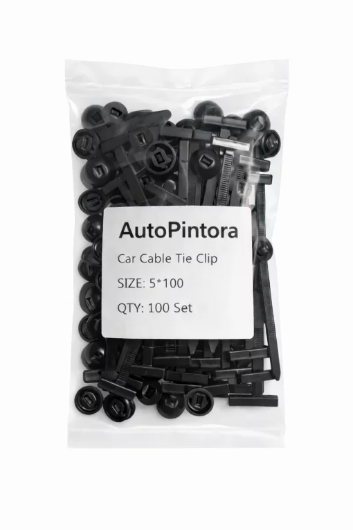 Black Car Cable Tie Clips for Automotive Wire Management